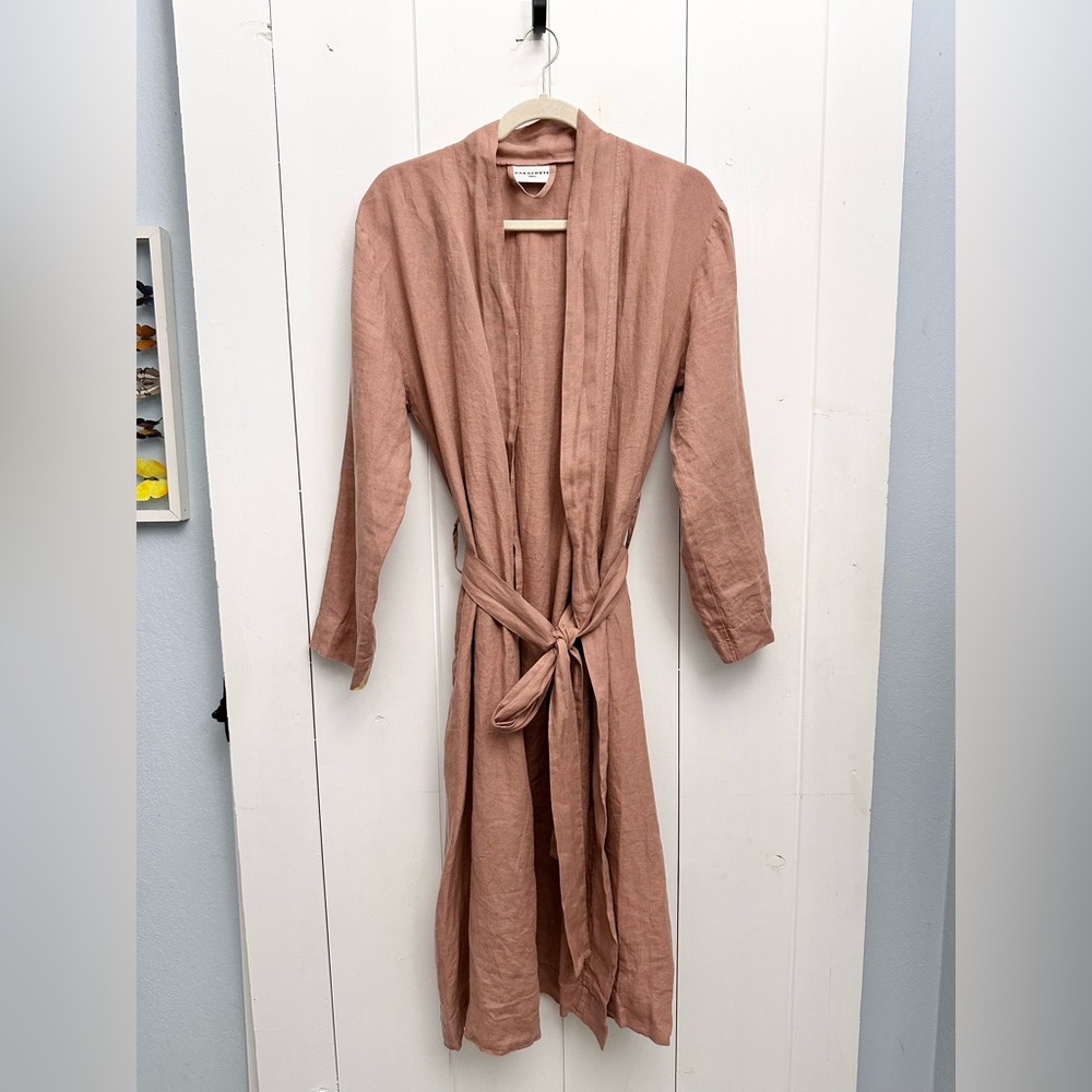 Parachute Linen Robe In Clay Size Small - Picture 7 of 12